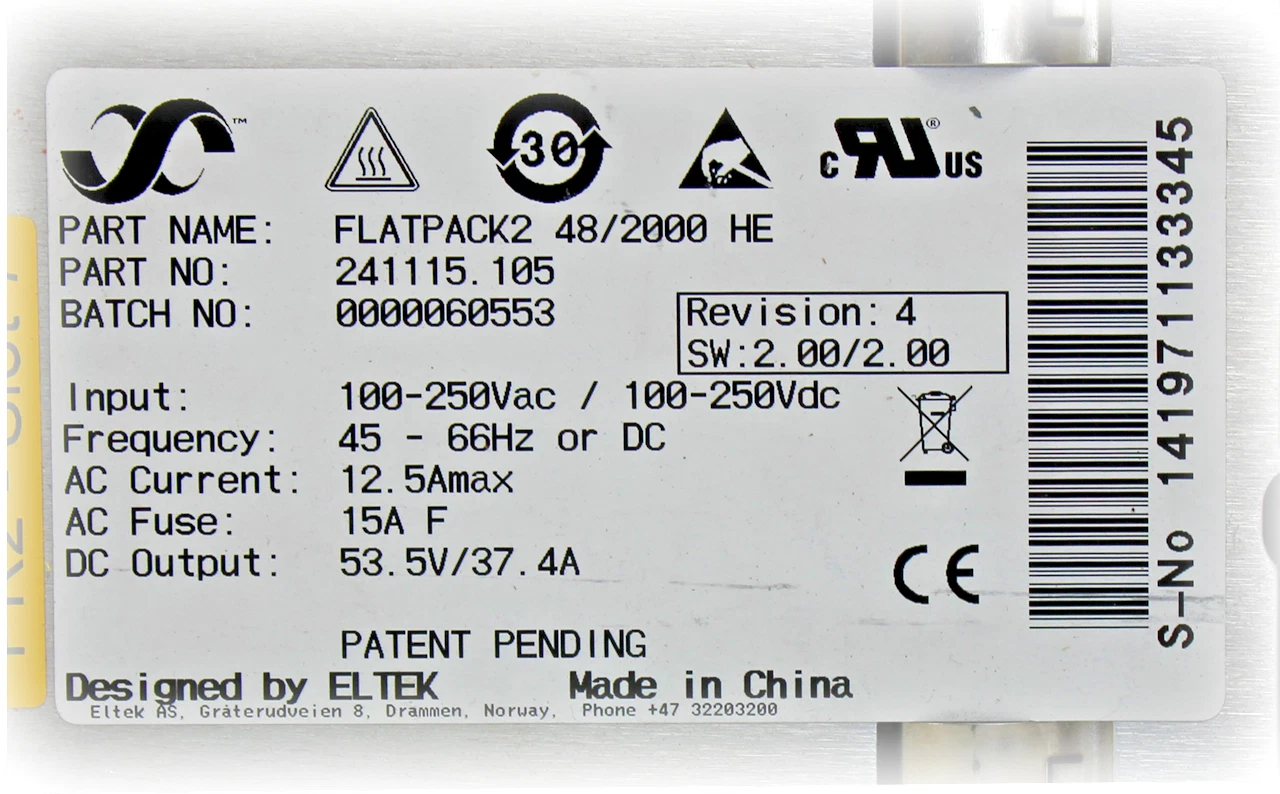 Eltek Flatpack2 Power Supply